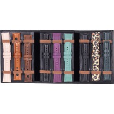 Gp Iguana Hakiki Deri, El Yapımı, Saat Kordonu Taşıma Çantası, Kömür Siyah