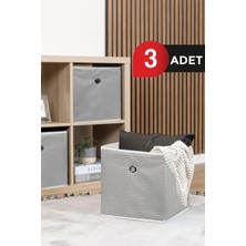 EC Shop (3 Adet) Alas Raf Organizer Kutu Seti (30*30*30 Cm) Yeni Sezon Nano Teknoloji Su Geçirmez Kumaş Gri