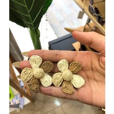 Hasır Çiçek Küpe