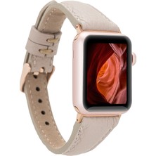 Gp Iguana Apple Watch Uyumlu Deri Kordon 38-40-41MM Slim Erc3 Bej