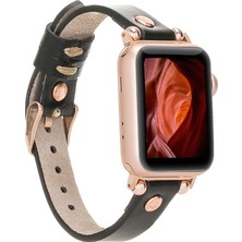 Gp Iguana Apple Watch Uyumlu Deri Kordon 38-40-41MM Rt Rst1 Siyah