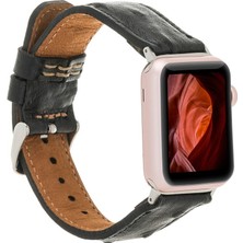 Gp Iguana Apple Watch Uyumlu Deri Kordon 42-44-45MM De5 Siyah