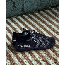 Crybrands Unisex Siyah Halı Saha Spor Ayakkabı-Futbol Ayakkabısı