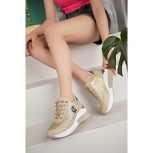 Lady Classy Kadın Taşlı Rahat Kalıp Topuklu Spor Ayakkabı