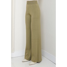 Kaya Butik Kadın Rahat Kalıp Geniş Paça Beli Lastikli Triko Pantolon