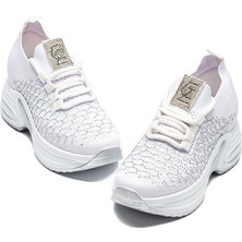 Lady Classy Kadın Gizli Topuk Taşlı Rahat Kalıp Triko Spor Ayakkabı