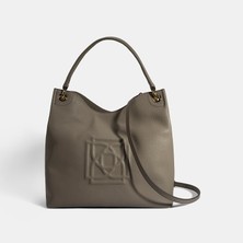 Desa Kadın Vizon Logo Baskılı Deri Omuz Çantası