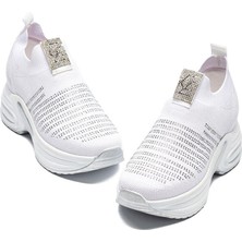 Lady Classy Kadın Gizli Topuk Taşlı Rahat Kalıp Triko Spor Ayakkabı