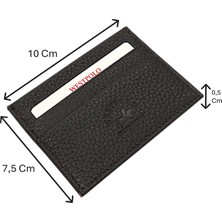 Westpolo Hakiki Deri Slim Ince Unisex Kartlık - Kahverengi