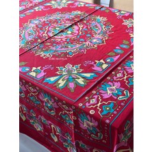 Sobe Hediyelik Kolay Temizlenebilir Çiçek Desenli Pamuklu Masa Örtüsü 170X170 cm – Çeyizlik, Sofra ve Dekoratif