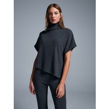 Dilvin 32239 Asimetrik Kesim Boğazlı Top-Antrasit