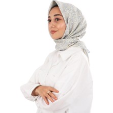 Bursa İpek Mavi Rüya Desen Twill Ipek Eşarp