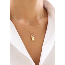 Zeyd Jewelry Mavi Taşlı Fil 14 Ayar Altın Kolye