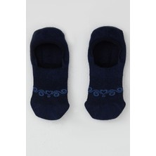 Katamino Kız Çocuk Babet Çorap Kalp Baskılı 7-14 Yaş, Lacivert