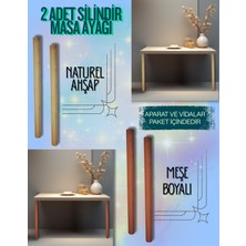 Orçin Ahşap 2 Adet Silindir Modeli Naturel Ahşap&meşe Boyalı Masa&sehpa Ayakları