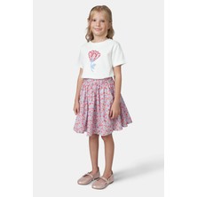 Panço Kız Çocuk Nakışlı Kısa Kollu T-Shirt