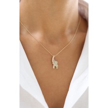 Zeyd Jewelry Taşlı Şans Fil 14 Ayar Altın Kolye