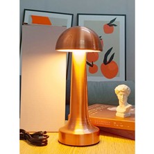 Horoz Masa Lambası 3 Renk Şarjlı Mantar Tip 60LM 23X10MM Type-C ( Gövde Renk Bakır )Lizbon