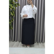 Kadın Giyim Büyük Beden Suna Düğmeli Etek