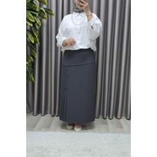 Kadın Giyim Büyük Beden Suna Düğmeli Etek