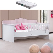 Setay Karyola, Flower Montessori Karyola - Pembe + 1 Adet Comfort Yatak
