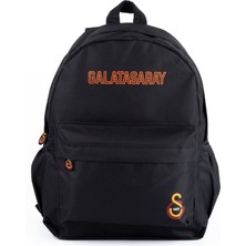 Galatasaray Önden Cep Detaylı Siyah Sırt Çantası