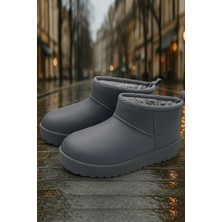 ModaFrato Softwarm Kadın Yünlü Yağmur Çizmesi Su Geçirmez Kar Botu Kısa Bot Içi Kürklü