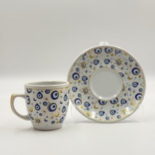 Mevlana Bazaar Nazar Boncuk Desenli 2 Kişilik Kahve Fincan Takımı