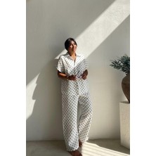 Mjamass Lacivert Puanlı Müslin Pantolon Takım