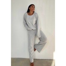 Mjamass Bisiklet Yaka Gri Oversize Penye Takım