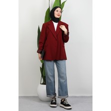 Dalya Iki Düğmeli Ceket Bordo