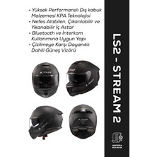 Ls2 Stream 2 Mat Siyah Motosiklet Kaskı – Full Face, Güvenli & Konforlu Tasarım