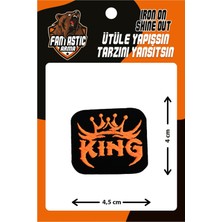 Fantastic Dokuma Arma Patch Kıng Fosfor %100 Polyester 1 Parça Desenli Ütü ile Yapışan