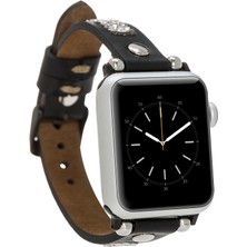 Gp Iguana Apple Watch Uyumlu Deri Kordon 38-40-41MM Taşlı St Rst1