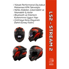 Ls2 Stream 2 Fury Mat-Gri-Kırmızı Siyah Motosiklet Kaskı – Full Face, Güvenli & Konforlu Tasarım