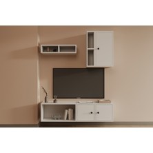 nettrends.net The New Trend Of Shopping 3 Kapaklı Yüksek Kapasiteli Tv Sehpası Açık Bölmeli Modern Salon Organizeri MST-TVT-1052