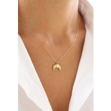 Zeyd Jewelry Trend Kruvasan Model 14 Ayar Altın Kolye