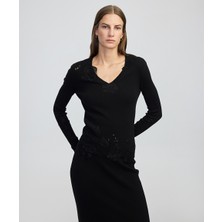 İpekyol Dantel aplikeli triko IW6250050029001