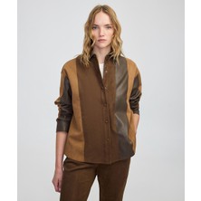 İpekyol Kumaş mix colorblock gömlek IW6250025147074