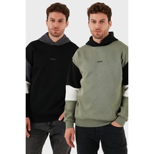 Buratti Pamuklu Relaxed Fit Kapüşonlu Içi Tüylü Yumuşak Şardonlu 2' Li Paket Sweat Erkek Sweat 5905299S2