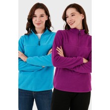 Lela Slim Fit Yumuşak Dokulu Anti-Pilling Tüylenme Yapmayan 2'li Paket Polar Bayan Polar 5907000S2