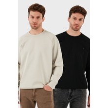 Buratti Streç Pamuklu Relaxed Fit Bisiklet Yaka 2'li Paket Sweat Erkek Sweat 5901210S2