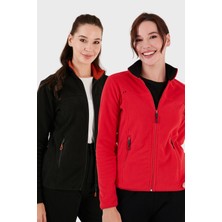 Lela Slim Fit Anti-Pilling Tüylenme Yapmayan Fermuarlı Cepli Hırka 2' Li Paket Polar Bayan Polar 5907002S2