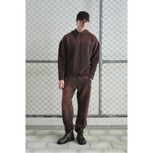 Giesto Efektli Logo Detaylı Kahverengi Pantolon