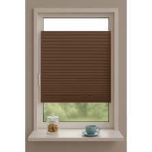 Mahra Shop Kahve Rengi Katlanabilir Plise Perde, Cam Balkon Perdeleri, Ofis Perdeleri, Pvc Pencere Perdeleri