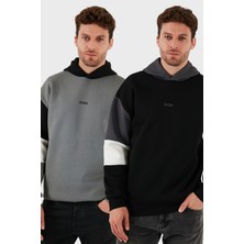 Buratti Pamuklu Relaxed Fit Kapüşonlu Içi Tüylü Yumuşak Şardonlu 2' Li Paket Sweat Erkek Sweat 5905299S2