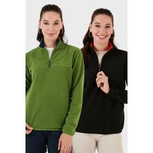 Lela Slim Fit Yumuşak Dokulu Anti-Pilling Tüylenme Yapmayan 2'li Paket Polar Bayan Polar 5907000S2