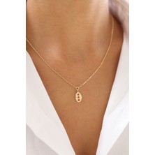 Zeyd Jewelry Vintage Ilhamlı Kırmızı Taşlı 14 Ayar Altın Kolye