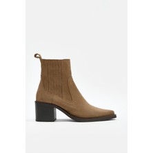 Nilufarr Caroline Sigaro Süet Hakiki Deri Kadın Topuklu Bot