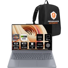 Lenovo Thinkbook 16P Gen 6 Ryzen 9 8940HX RTX 5060 8GB Gaming Laptop 64GB RAM 4TB SSD 16" QHD+ 240Hz Win11 Home + Per4 Çanta 21U00013TXP402